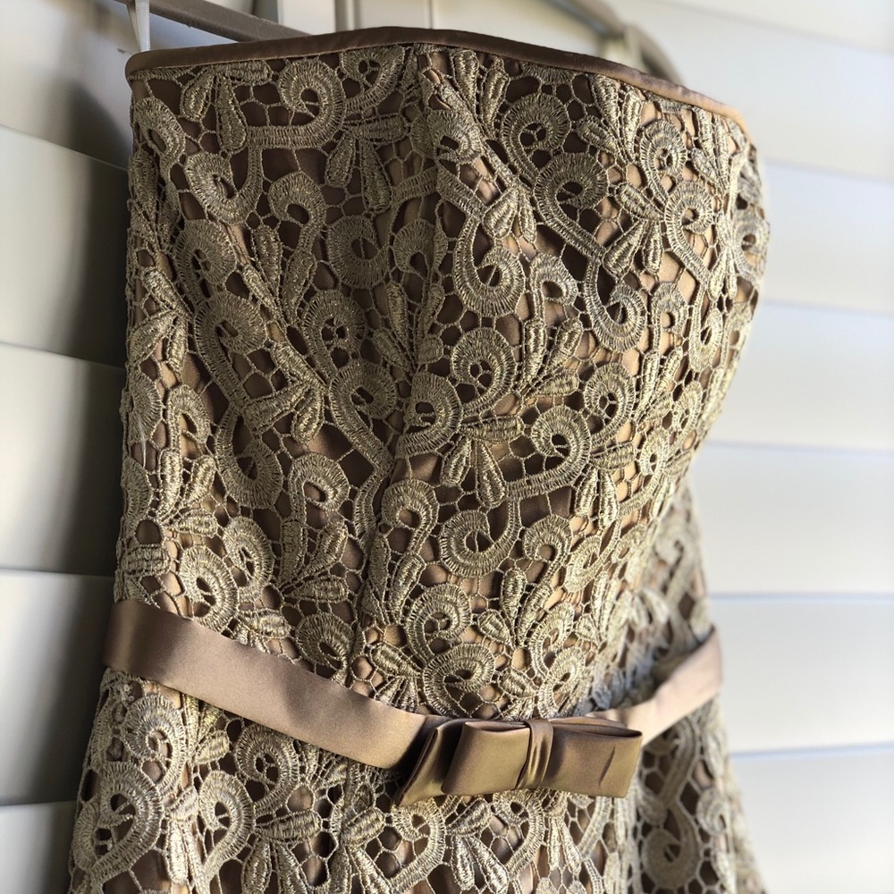 Caché Gold Lace Dress